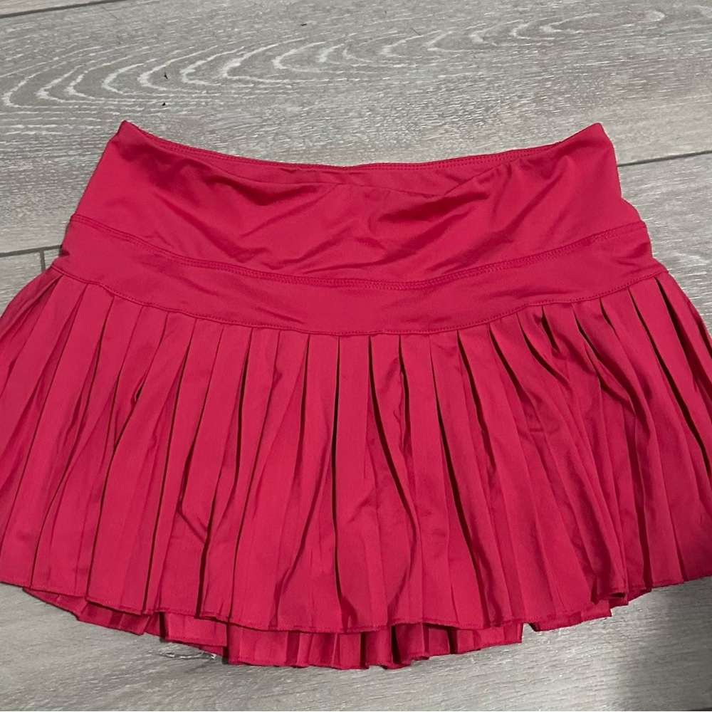 Vibrant Red Mini Skirt with Pleats